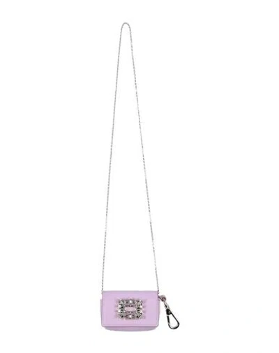 Roger Vivier Woman Key Ring Pink Size - Leather In Purple