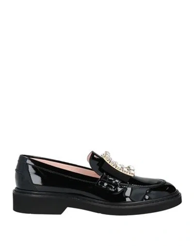 Roger Vivier Woman Loafers Black Size 10 Leather
