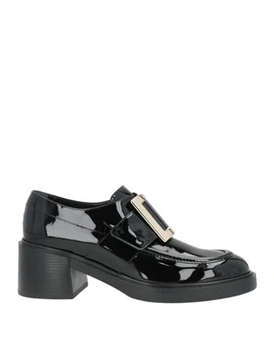 Roger Vivier Woman Loafers Black Size 11 Leather