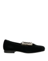 Roger Vivier Woman Loafers Black Size 5.5 Textile Fibers In Black