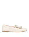 Roger Vivier Woman Loafers Ivory Size 4 Leather In White