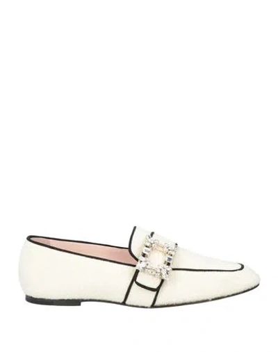 Roger Vivier Woman Loafers Ivory Size 5.5 Textile Fibers In White