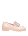 Roger Vivier Woman Loafers Light Pink Size 8 Leather