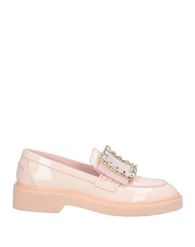 Roger Vivier Woman Loafers Light Pink Size 8 Leather