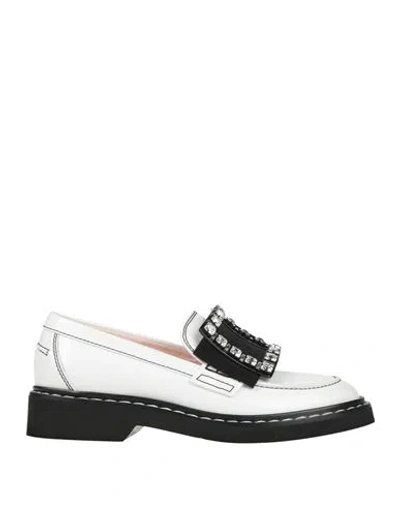 Roger Vivier Woman Loafers White Size 5 Leather