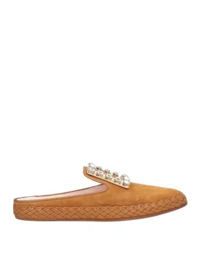 Roger Vivier Woman Mules & Clogs Camel Size 5 Leather In Brown