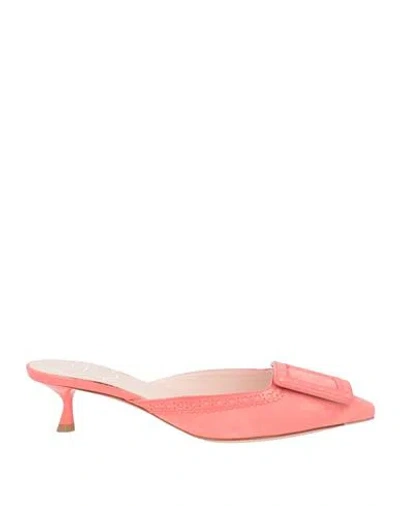 Roger Vivier Pink Slip On Mules