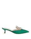 Roger Vivier Woman Mules & Clogs Emerald Green Size 5.5 Textile Fibers