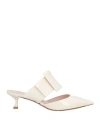 Roger Vivier Viv' In The City Mules In Off-white Patent Leather In Multi