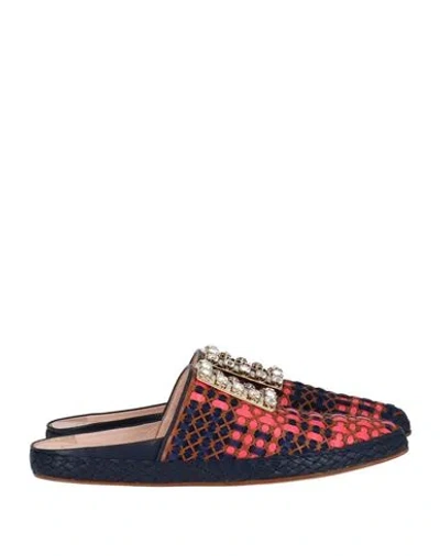 Roger Vivier Womens Multicolored Mule In Navy