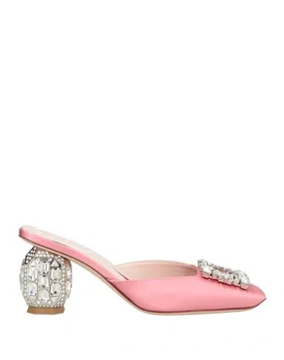 Roger Vivier Woman Mules & Clogs Pink Size 6.5 Textile Fibers