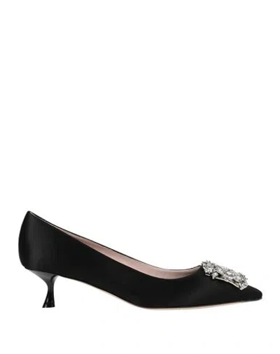 Roger Vivier Woman Pumps Black Size 12 Textile Fibers