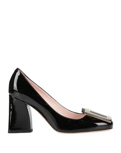 Roger Vivier Woman Pumps Black Size 5 Leather In Black