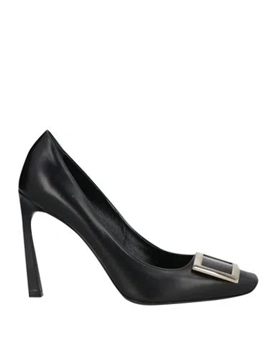 ROGER VIVIER ROGER VIVIER WOMAN PUMPS BLACK SIZE 6.5 LEATHER