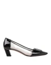 Roger Vivier Belle Vivier 45 Leather-trimmed Mesh Pumps In Black