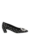 Roger Vivier Woman Pumps Black Size 7.5 Textile Fibers In Black