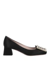 Roger Vivier Woman Pumps Black Size 7.5 Textile Fibers