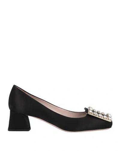 Roger Vivier Woman Pumps Black Size 7.5 Textile Fibers