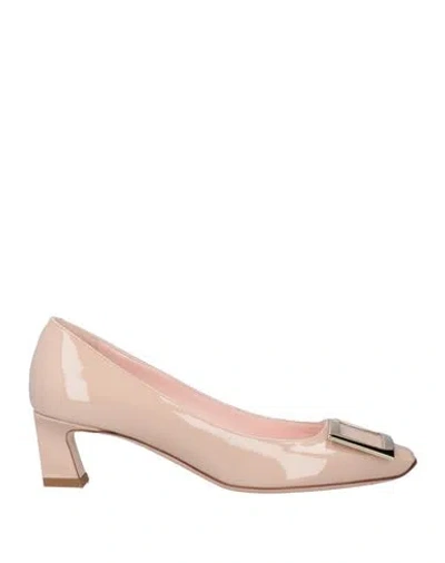 Roger Vivier Woman Pumps Blush Size 5.5 Leather In Pink
