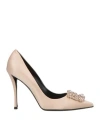 Roger Vivier Woman Pumps Blush Size 7 Textile Fibers In Neutral