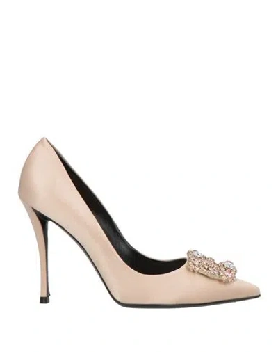 Roger Vivier Woman Pumps Blush Size 7 Textile Fibers In Neutral