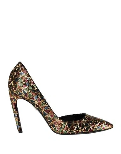 Roger Vivier Woman Pumps Burgundy Size 7.5 Textile Fibers In Multi