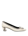 Roger Vivier Woman Pumps Cream Size 12 Calfskin In Multi