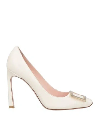 Roger Vivier Woman Pumps Cream Size 6.5 Leather In White