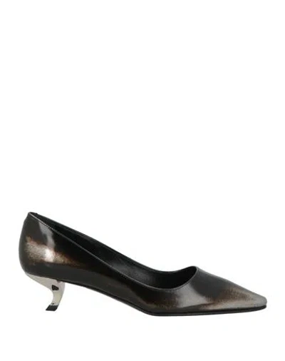 Roger Vivier Woman Pumps Dark Brown Size 6 Leather