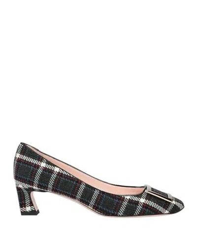 Roger Vivier Woman Pumps Dark Green Size 10.5 Textile Fibers