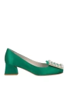 Roger Vivier Woman Pumps Emerald Green Size 6 Textile Fibers In Green