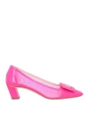 Roger Vivier Embellished Mesh And Patent Leather Pumps In Pink