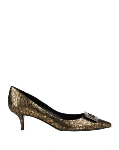 Roger Vivier Woman Pumps Gold Size 7 Leather