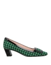 Roger Vivier Woman Pumps Green Size 7 Textile Fibers, Leather In Green