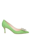 Roger Vivier Woman Pumps Green Size 7.5 Textile Fibers In Multi
