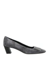 Roger Vivier Woman Pumps Grey Size 12 Soft Leather In Animal Print