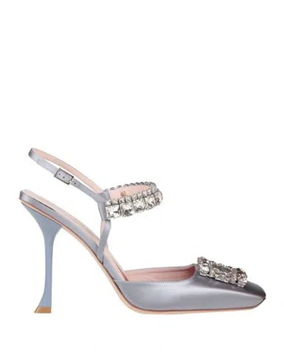 Roger Vivier Woman Pumps Grey Size 8 Textile Fibers In Gray