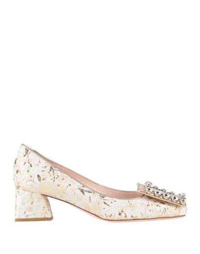Roger Vivier Woman Pumps Ivory Size 7.5 Textile Fibers In White