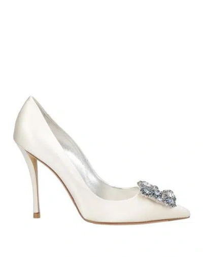 Roger Vivier Woman Pumps Ivory Size 7.5 Textile Fibers In White
