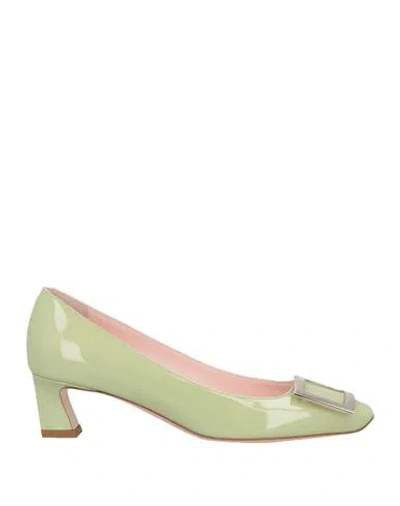 Roger Vivier Woman Pumps Light Green Size 6.5 Leather