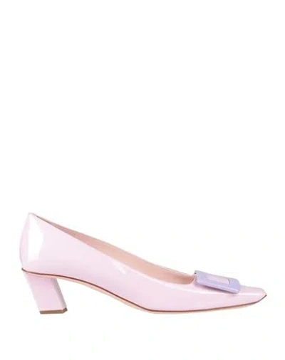 Roger Vivier Woman Pumps Light Pink Size 10 Soft Leather