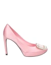 Roger Vivier Woman Pumps Light Pink Size 6 Textile Fibers In Pink