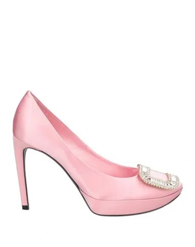 Roger Vivier Woman Pumps Light Pink Size 6 Textile Fibers