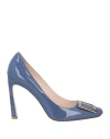 Roger Vivier Woman Pumps Light Purple Size 10 Soft Leather In Blue
