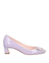 Roger Vivier Woman Pumps Lilac Size 6 Soft Leather