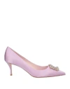 Roger Vivier Woman Pumps Lilac Size 6 Textile Fibers In Purple