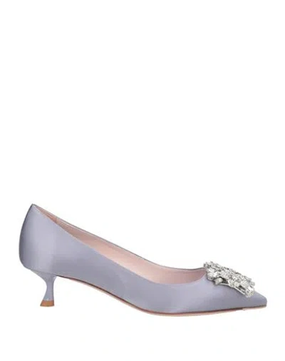 Roger Vivier Woman Pumps Lilac Size 7 Textile Fibers In Purple