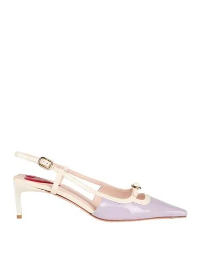 Roger Vivier Woman Pumps Lilac Size 8 Leather In Purple