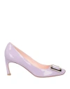 Roger Vivier Woman Pumps Lilac Size 8 Leather In Purple