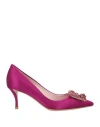 Roger Vivier Woman Pumps Magenta Size 5 Textile Fibers In Pink